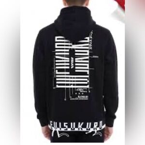 Evisu Black Graphic Hoodie